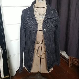 Black wash denim jacket